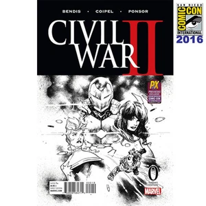 SDCC Comic Con Exclusive 2016 Marvel Civil War II #0 Coipel Black &White Variant - Picture 1 of 2