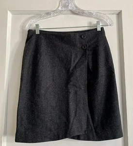 Vintage Michele Button Front Skirt Size 10 Gray Smart Work Secretary Retro - Picture 1 of 11