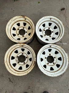 SET Jeep CJ5 CJ7 15x8 5 Lug Original STEEL Wagon Wheel 4x4 5.5 LOOK - Picture 1 of 22