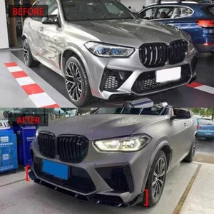 Front Bumper Chin Lip Spoiler Splitters For 2020-2023 BMW F95 X5M F96 X6M Black - Bild 1 von 6