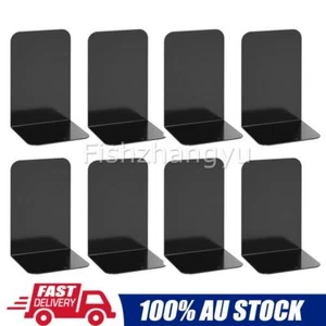 8pcs Heavy Duty Metal Bookends Decorative Book Ends Office Stationery Holder - Picture 1 of 12