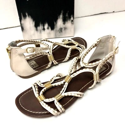 Dolce Vita DV Diandra Women White GOLD GREEK Style Shoes Egyptian Strappy Sandal - Image 1 of 4