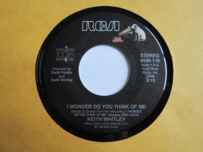 Keith Whitley WONDER DO YOU THINK OF ME Brother Jukebox RCA #8940 NM - Image 1 of 2