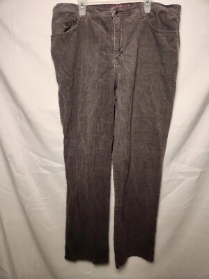 Pantalones de pana para mujer Gloria Vanderbilt grises de pierna ancha recta talla 12 Foto 1 de 4