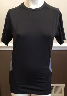 LAYER 8 T-Shirt Performance Womens Size Large Qwick-Dry Sports Top Black Gray SS - Image 1 of 4