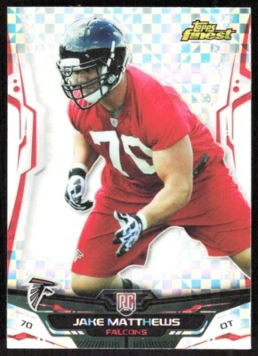 2014 7699C TOPPS Finest XFRACTOR Jake Matthews Rookie Atlanta Falcons #136 - Image 1 of 2