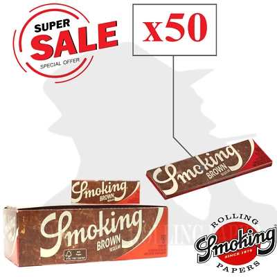 Cartine Smoking Brown Corte Regolari – 50 Libretti Naturali Non Sbiancati - Image 1 of 4