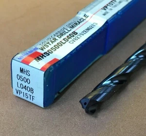 MITSUBISHI WSTAR MHS0500L040B Coolant Thru Solid Carbide Drill; 5mm🎯 Machinist - Picture 1 of 4