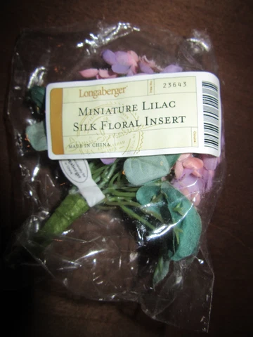 Longaberger May Series MINIATURE Lilac Silk Flowers #23507 NEW MINI Floral NIB Cover