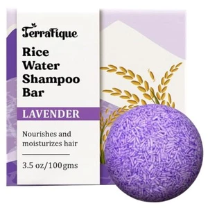 Barra de champú de agua de arroz - aroma a lavanda - manteca de cacao, manteca de karité - 3,5 OZ - Imagen 1 de 7
