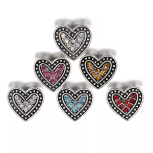 6 Stck. Gemischt Niedlich Herz Brocken Charm Druckknopf Passend 12mm Bohrer Druckknopf Schmuck - Bild 1 von 9