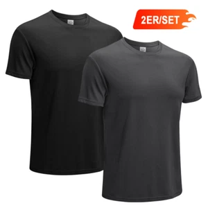 2 pièces hommes manches courtes triées loisirs hauts chemises de sport t-shirt de course - ! - Photo 1/10
