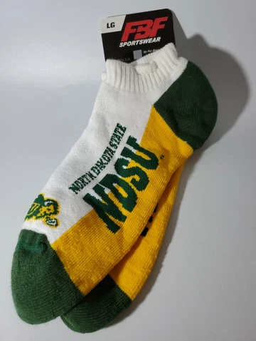 North Dakota State Bison College No Show Socks Size Large 10-13 NEW Cover