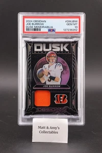 2024 Panini Obsidian Joe Burrow Dusk Memorabilia #DMJBW PSA 10 Pop 1 - Picture 1 of 2
