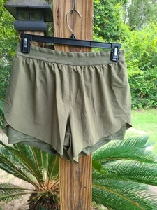 Avia Strick gefütterte Shorts Damen Large 12-14 grün elastischer Bund sportlich Laufen - Bild 1 von 9