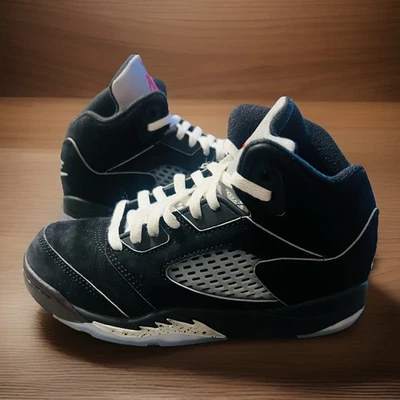 Nike Air Jordan 5 OG ‘Reimagined Black Metallic’ HF3978-001 Size 1.5Y Soles Icy - Image 1 of 4