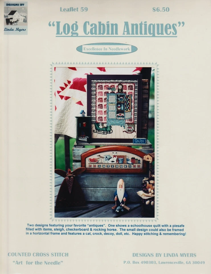 Log Cabin Antiques by Linda Myers cross stitch pattern - Image 1 of 1