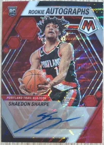 2022-23 Panini Mosaic Rookie Autographs Shaedon Sharpe Red Wave Prizm (AU, RC) - Picture 1 of 2