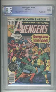 AVENGERS #158 PGX 8.5  ORIGIN & 1ST APPEARANCE OF GRAVITON VISION VS. WONDER MAN - Picture 1 of 2