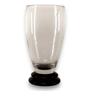 Schwarzer Marmor Fuß Sockel dicker Kristall 11" modernes Design Glas Vase - Bild 1 von 9