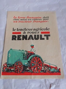 Vintage Tractor Brochure 1928 Renault le tracteur agricole a roues rare original - Picture 1 of 5