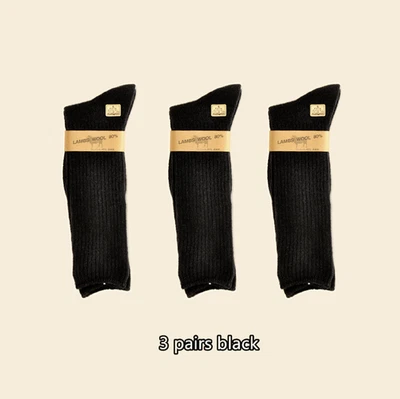 1/3 Pairs Mens 100% Merino Wool Crew Socks Gentleman Dress Solid Thick Hiking  - Image 1 of 4