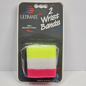 Ultimate 100% Cotton Wrist Bands Sports Neon 80's Vibe Made In Australia  - Picture 1 of 6