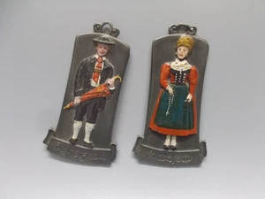 Kühn Pewter Pendant " Schwarzwald ",Hand Painted,Multicolour,Vintage #K-467-17 - Picture 1 of 2