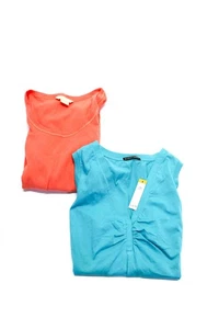 Michael Michael Kors Elliott Lauren Womens Blouses Tops Orange Size M Lot 2 - Picture 1 of 3