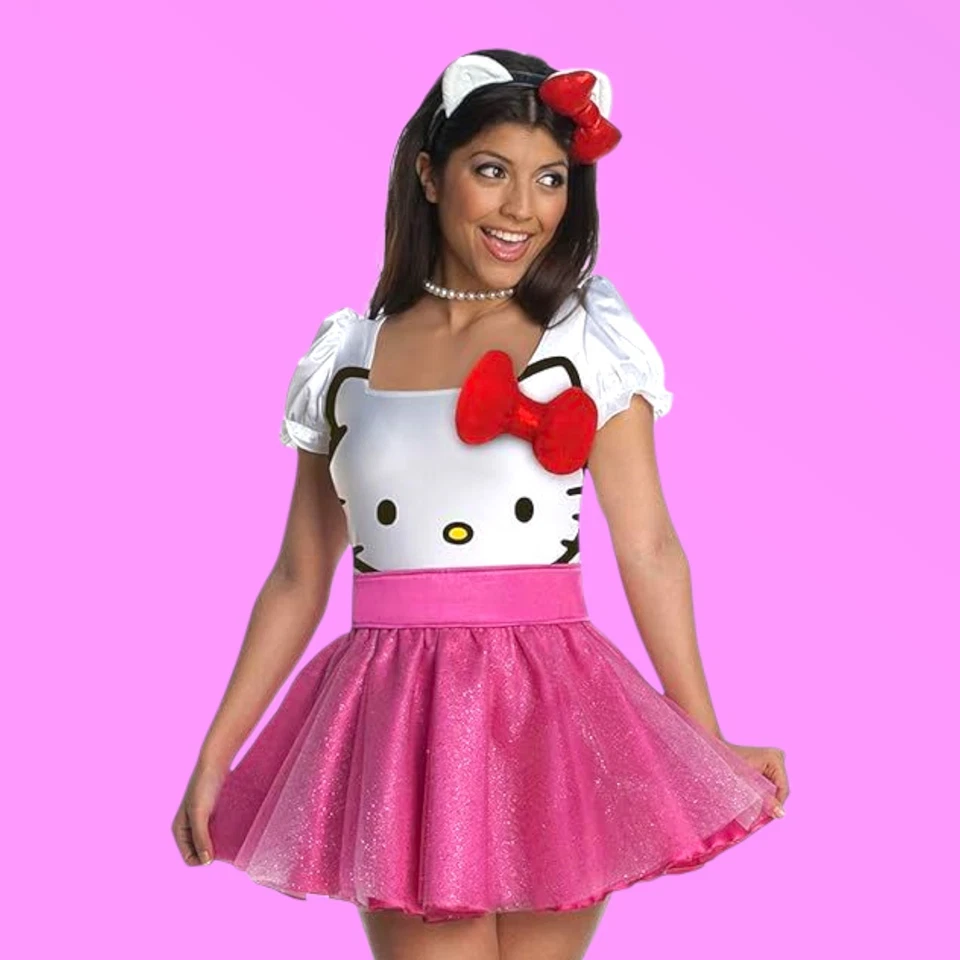 Rubies Sanrio Hello Kitty Pink & White Tutu Dress Costume Size Medium Womens Foto 1 de 4