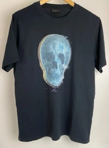 T-shirt uomo Paul Smith grande nera blu stampa teschio grafica maglietta girocollo - Foto 1 di 5