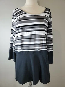 Womens Isaac Mizrahi LIVE Shirt Size 2X   Stripe Long Sleeve Comfortable Casual - Picture 1 of 6