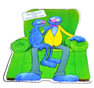 Tarjeta de calle Grover Sesame día del padre de colección 1980 Mary Grace troquelada AG - Imagen 1 de 4