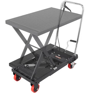 Uimoso Hydraulic Lift Table Cart 500 lbs Manual Scissor Lift Table 28.5" Black - Picture 1 of 12