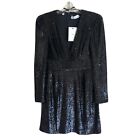 A.L.C. Mara Sequined Long Sleeves Mini Cocktail Dress In Black Size 6 ($595)