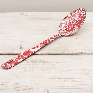 Crow Canyon Enamelware 12" Serving Utensil Serving Spoon, 7 Colors Available - Picture 1 of 8