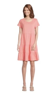 Time and Tru Mujer Talla Pequeña Manga Corta Tejido en Niveles Coral Rosa - Imagen 1 de 6