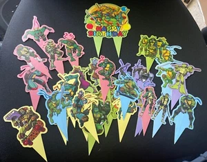 Teenage Mutant Ninja Turtle Cake &  29 Cupcake Toppers Cake Party Decor NEW￼ - Picture 1 of 3