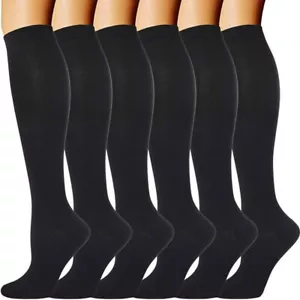 3 Pairs Compression Socks 20-30 Mmhg Cycling Stockings Calf Socks For Women Men - Picture 1 of 18