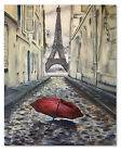 Parapluie rouge vintage Eiffel toile mur art moderne peinture décoration bureau à domicile