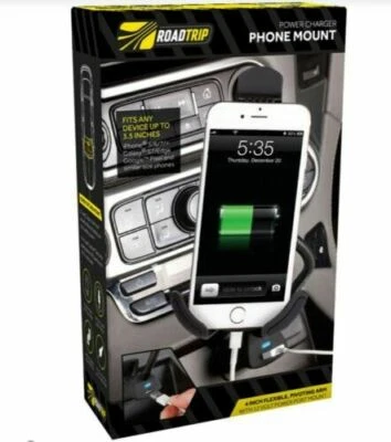 Road-trip Charging Phone Car Mount with 12V Power Port Fits Up to 3.35" Wide - Image 1 of 4