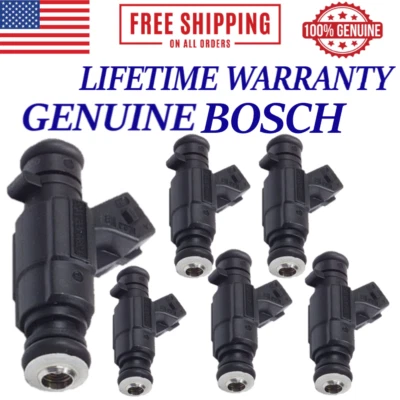 NEW OEM BOSCH 6 Pieces Fuel Injectors For 1998-2000 Mercedes Benz 3.2L/2.8L V6 Foto 1 de 3