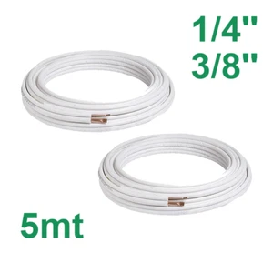 Kupferrohre Paar 1/4" und 3/8" 5 Meter isoliert für Klimaanlage - Bild 1 von 1