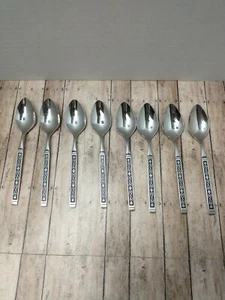  S S S by Oneida Midnight Oval Desert Fruit  Spoons 6" Lot of 8 - Picture 1 of 7
