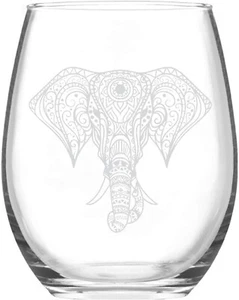 Vaso de vino elefante 17 oz regalo bebida 4,5" - nuevo - Imagen 1 de 7