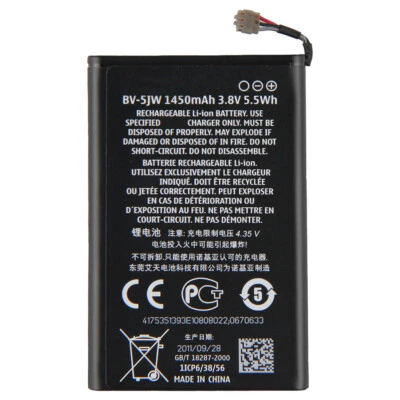 New Replacement Battery BV-5JW For BV5JW NOKIA Lumia 800 800C N9 N9-00 1450mAh - Image 1 of 4