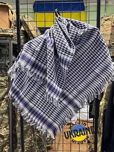 UCRANIANO SHEMAGH bufanda militar táctica desierto invierno / Keffiyeh blanco azul - Imagen 1 de 9