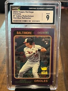 2023 Topps Heritage Chrome Purple Refractors Hot Box #7 Adley Rutschman CGC 9 - Picture 1 of 2