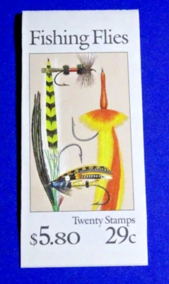 US BK189 FISHING FLIES 29c $5.80 COMPT. BOOKLET SC# 2545-49a (4) MNH SEALED #2 - Image 1 of 3