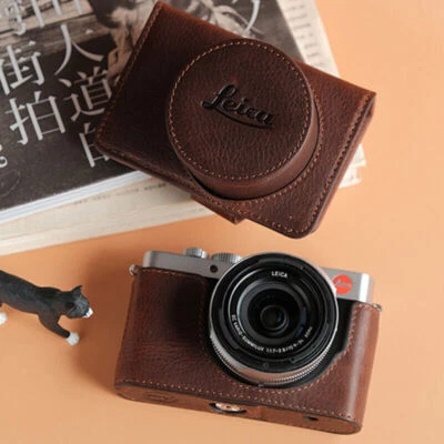 Leather Camera Bag Case For Leica Dlux8 D-LUX8 Genuine Protect Cover Belt Strap - Image 1 of 4